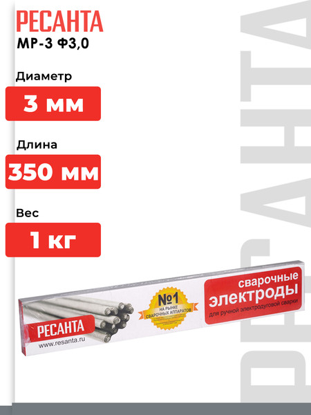 Изображение товара Электрод Ресанта МР-3 Ф3.0 (71/6/20)