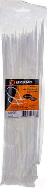 Изображение товара Стяжка для кабеля Вихрь 73/9/1/14 (100шт)