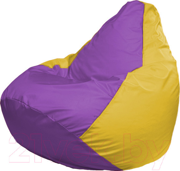 Изображение товара Бескаркасное кресло Flagman Груша Медиум XL Г1.1-100 (сиреневый/желтый)