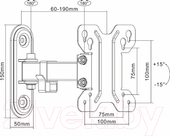 Изображение товара Кронштейн для телевизора MasterKron UDA11-111 (черный)