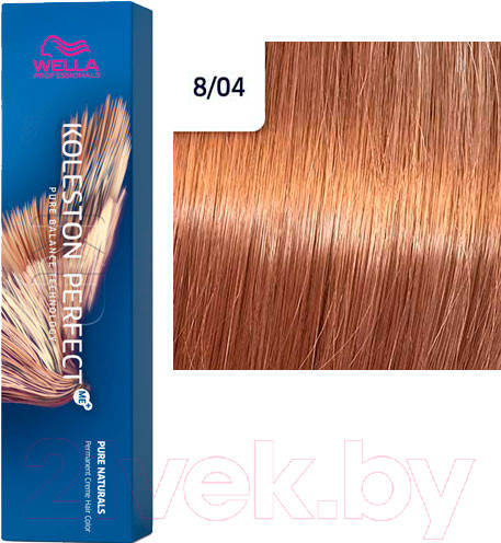 Изображение товара Крем-краска для волос Wella Professionals Koleston Perfect ME+ 8/04 (яркий закат)