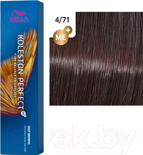 Изображение товара Крем-краска для волос Wella Professionals Koleston Perfect ME+ 4/71 (тирамису)