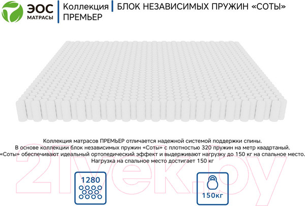 Изображение товара Матрас EOS Премьер 13 90x200 (премиум Adaptive)