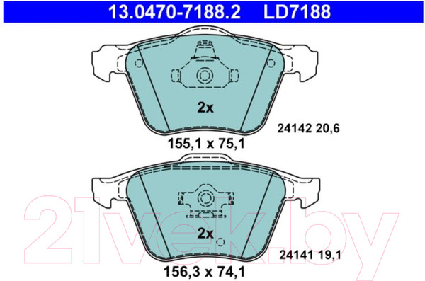 Изображение товара Тормозные колодки ATE 13047071882