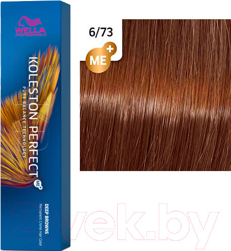 Изображение товара Крем-краска для волос Wella Professionals Koleston Perfect ME+ 6/73 (темный орех)