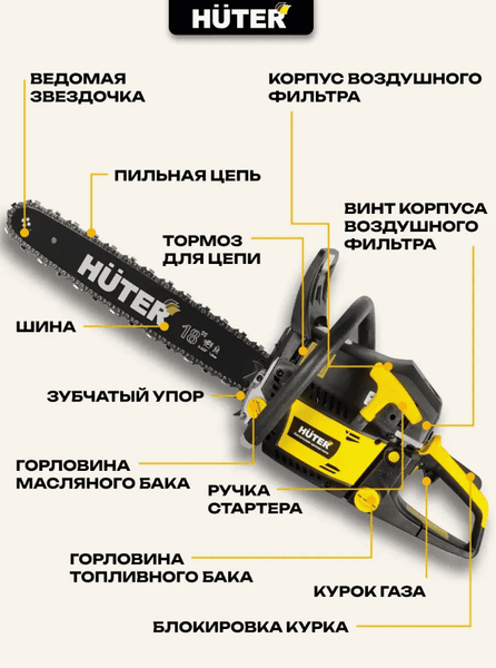 Изображение товара Бензопила цепная Huter BS-52M (70/6/9)