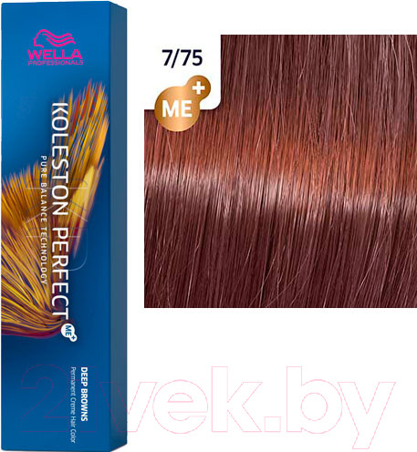 Изображение товара Крем-краска для волос Wella Professionals Koleston Perfect ME+ 7/75 (светлый палисандр)