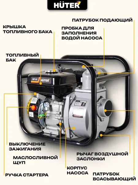 Изображение товара Мотопомпа Huter MP-80 (70/11/7)