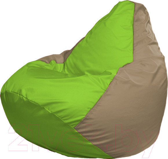 Изображение товара Бескаркасное кресло Flagman Груша Медиум XL Г1.1-186 (салатовый/тёмно-бежевый)