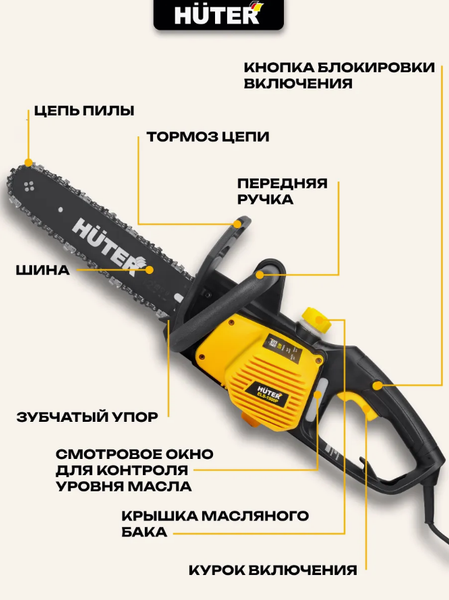 Изображение товара Электропила цепная Huter ELS-1500P (70/10/4)