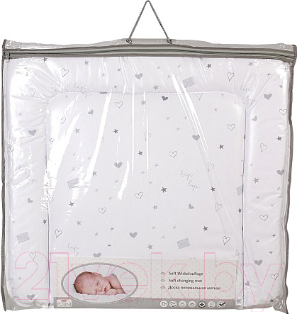 Изображение товара Пеленальный матрас Polini Kids French Teddy (белый/серый)