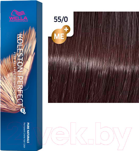 Изображение товара Крем-краска для волос Wella Professionals Koleston Perfect ME+ 55/0 (светло-коричневый интенсивный натуральный)