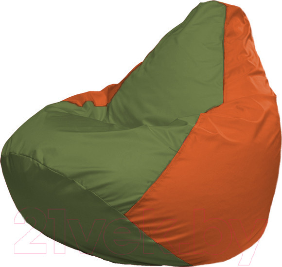 Изображение товара Бескаркасное кресло Flagman Груша Медиум XL Г1.1-227 (оливковый/оранжевый)