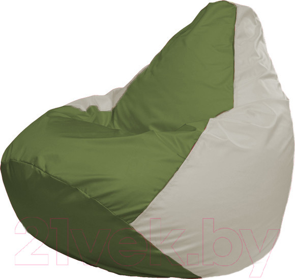 Изображение товара Бескаркасное кресло Flagman Груша Медиум XL Г1.1-231 (оливковый/белый)