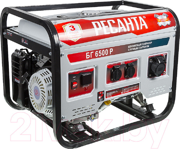 Изображение товара Бензиновый генератор Ресанта БГ 6500 Р (64/1/45)