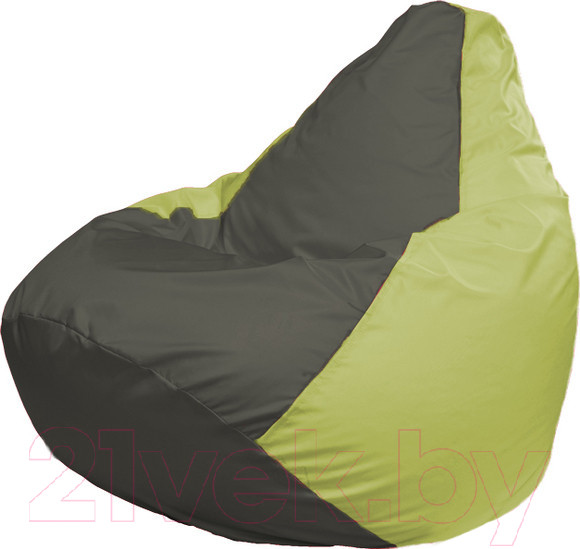 Изображение товара Бескаркасное кресло Flagman Груша Медиум XL Г1.1-356 (тёмно-серый/салатовый)