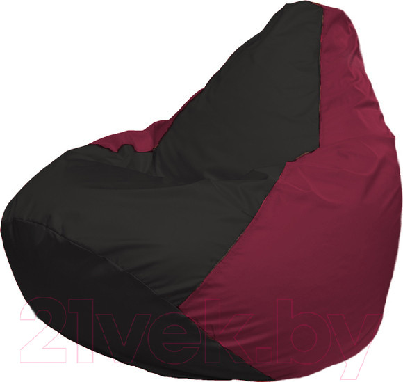 Изображение товара Бескаркасное кресло Flagman Груша Медиум XL Г1.1-394 (чёрный/бордовый)
