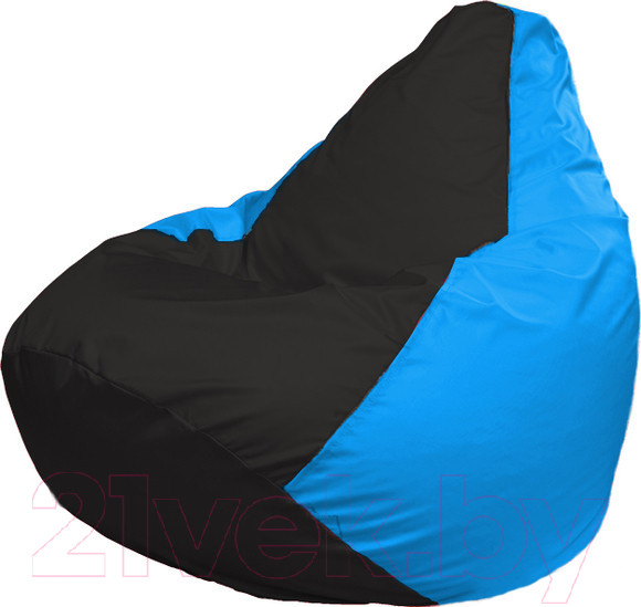 Изображение товара Бескаркасное кресло Flagman Груша Медиум XL Г1.1-395 (чёрный/голубой)