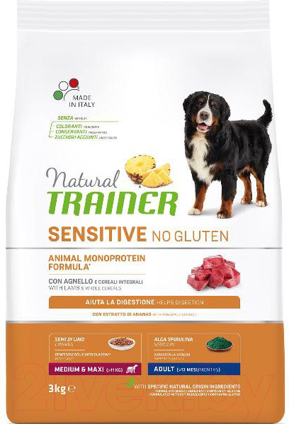 Изображение товара Сухой корм для собак Trainer Natural Adult m/m Lamb (3кг)