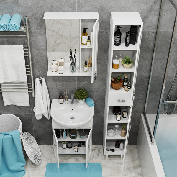 Изображение товара Шкаф с зеркалом для ванной Onika Кристалл 58.01 R (205818)