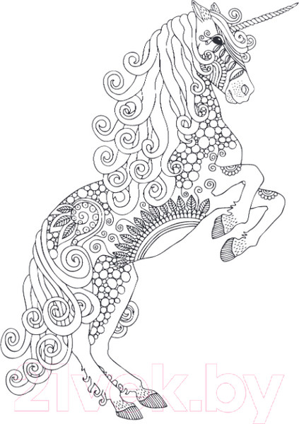 Изображение товара Раскраска-антистресс Эксмо Единороги Раскраска-антистресс для творчества и вдохновения
