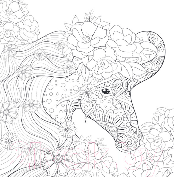 Изображение товара Раскраска-антистресс Эксмо Единороги Раскраска-антистресс для творчества и вдохновения