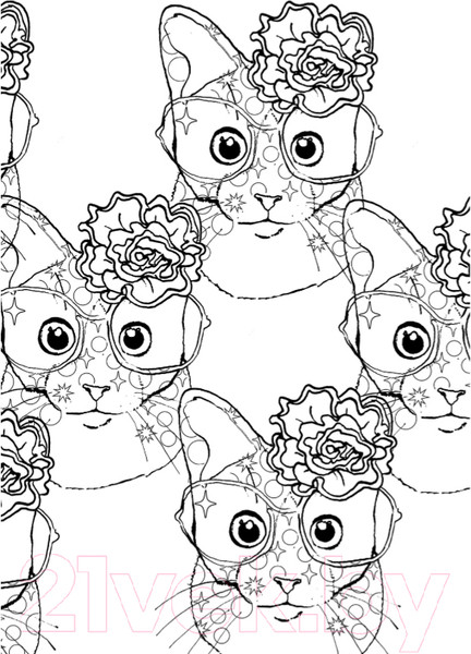 Изображение товара Раскраска-антистресс Эксмо Кототерапия. Раскраска-антистресс для взрослых