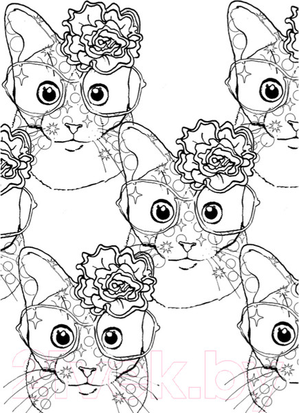 Изображение товара Раскраска-антистресс Эксмо Кототерапия. Раскраска-антистресс для взрослых