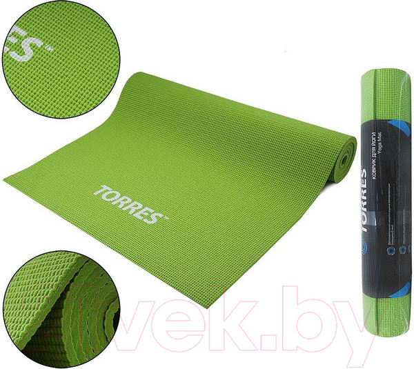 Изображение товара Коврик для йоги и фитнеса Torres Optima 6 / YL10036 (зеленый)
