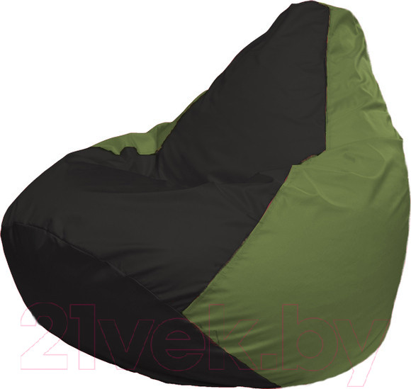 Изображение товара Бескаркасное кресло Flagman Груша Медиум XL Г1.1-399 (чёрный/оливковый)