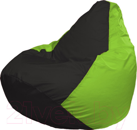Изображение товара Бескаркасное кресло Flagman Груша Медиум XL Г1.1-401 (чёрный/салатовый)