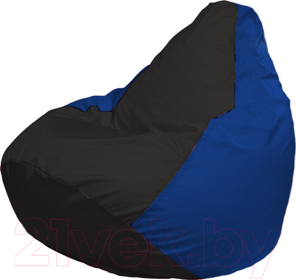 Изображение товара Бескаркасное кресло Flagman Груша Медиум XL Г1.1-408 (чёрный/синий)