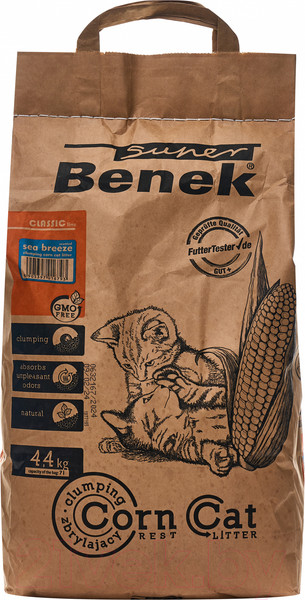 Изображение товара Наполнитель для туалета Super Benek Corn Cat Морской бриз (7л/4.35кг)