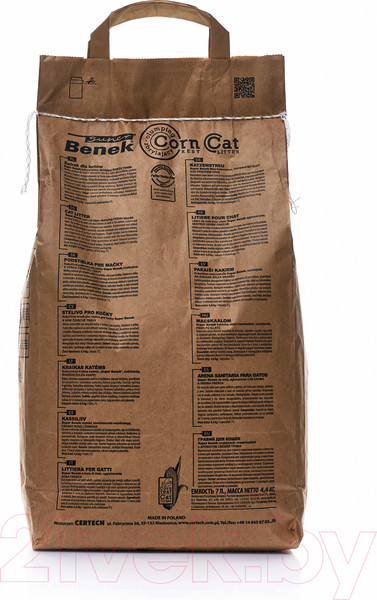 Изображение товара Наполнитель для туалета Super Benek Corn Cat Свежая трава (7л/4.35кг)
