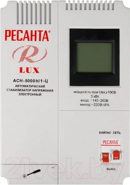 Изображение товара Стабилизатор напряжения Ресанта Lux АСН-5000 Н/1-Ц (63/6/16)