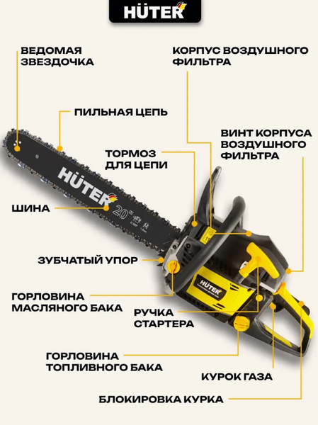 Изображение товара Бензопила цепная Huter BS-52 (70/6/3)