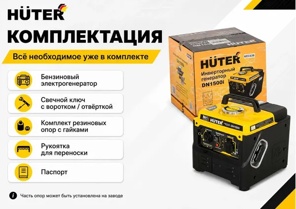 Изображение товара Инверторный генератор Huter DN1500i (64/10/4)