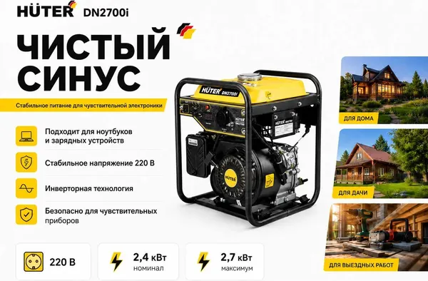 Изображение товара Инверторный генератор Huter DN2700i (64/10/6)