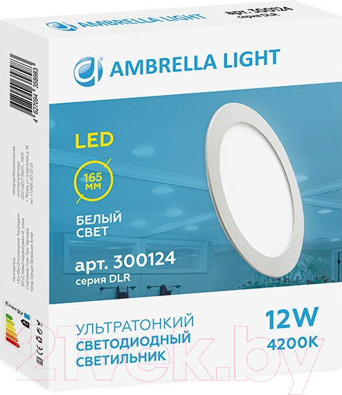 Изображение товара Точечный светильник Ambrella DLR 12W 4200K 185-250V