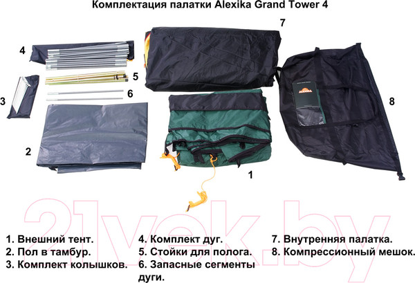 Изображение товара Палатка Alexika Grand Tower 4 / 9168.4401
