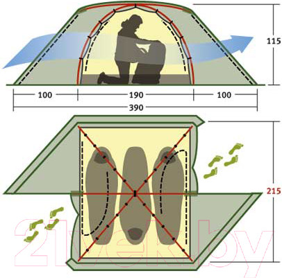 Изображение товара Палатка Alexika Rondo 3 Plus / 9123.3901 (зеленый)