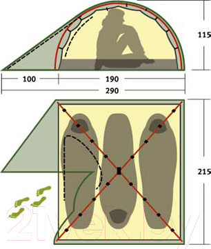 Изображение товара Палатка Alexika Scout 3 / 9121.3101 (зеленый)