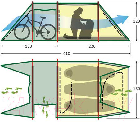 Изображение товара Палатка Alexika Tunnel 3 / 9125.3101 (зеленый)