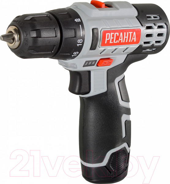 Изображение товара Аккумуляторная дрель-шуруповерт Ресанта ДА-12-2ЛК (75/14/2)