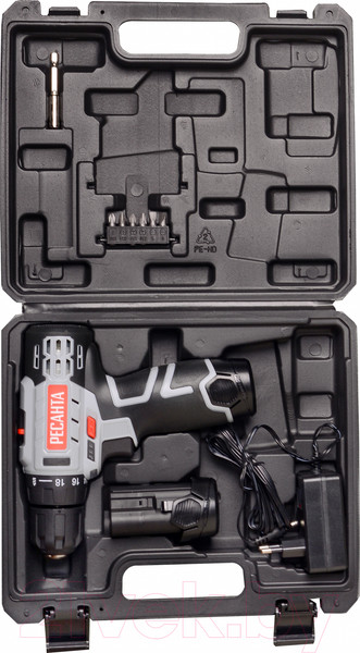 Изображение товара Аккумуляторная дрель-шуруповерт Ресанта ДА-12-2ЛК (75/14/2)