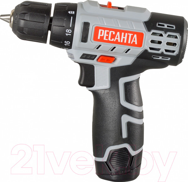 Изображение товара Аккумуляторная дрель-шуруповерт Ресанта ДА-12-2ЛК (75/14/2)