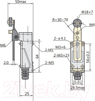 Изображение товара Выключатель путевой КС ME/8108