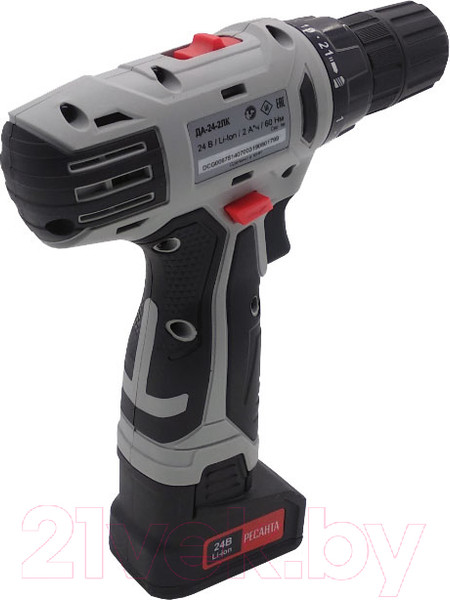Изображение товара Аккумуляторная дрель-шуруповерт Ресанта ДА-24-2ЛК (75/14/7)