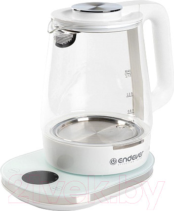 Изображение товара Электрочайник Endever Skyline KR-335G (белый/стекло)