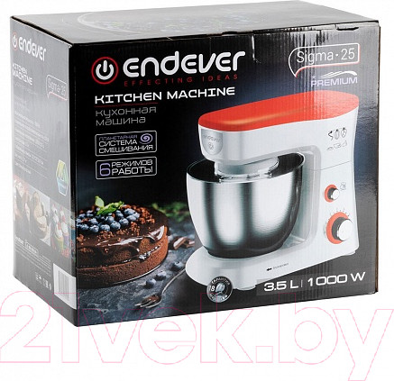Изображение товара Миксер Endever Sigma-25 (красный/белый)